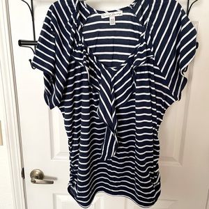 Blue & white striped top 14/16